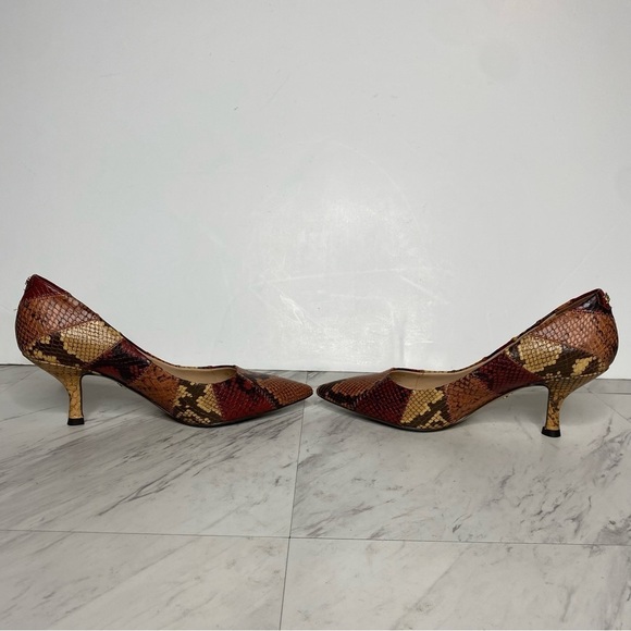 Sam Edelman Julianne Snakeskin Leather Pointy Toe Pump 7M - Picture 6 of 15